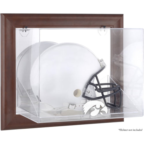 Iowa Hawkeyes Brown Framed Wall-Mountable Helmet Display Case