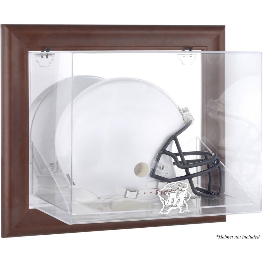 Maryland Terrapins Brown Framed Wall-Mountable Helmet Display Case