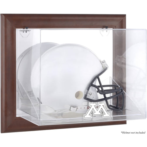Minnesota Golden Gophers Brown Framed Wall-Mountable Helmet Display Case
