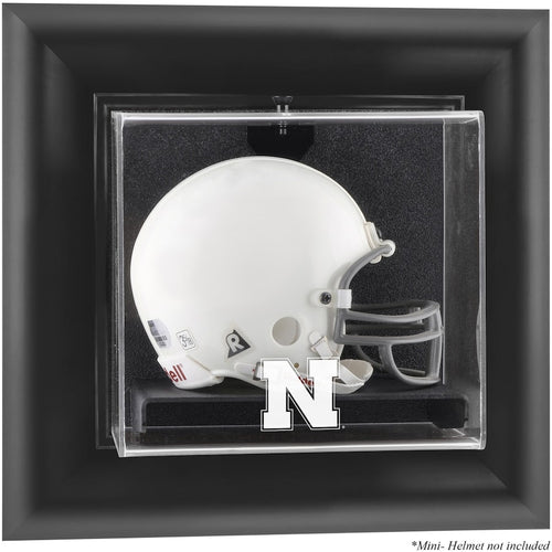 Nebraska Huskers Black Framed Wall-Mountable Mini Helmet Display Case