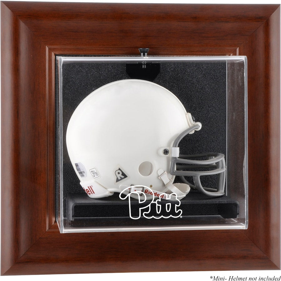 Pittsburgh Panthers Brown Framed Wall-Mountable Mini Helmet Display Case