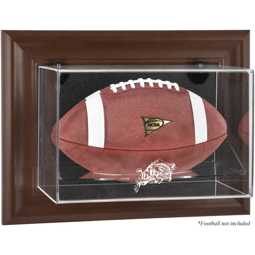 Navy Midshipmen Brown Framed Wall-Mountable Football Display Case