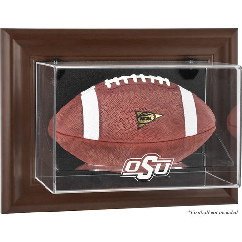 Oklahoma State Cowboys Brown Framed Wall-Mountable Football Display Case