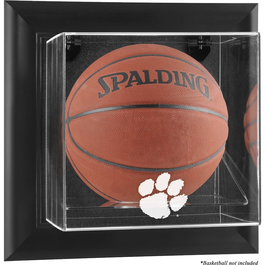 Clemson Tigers Black Framed Wall-Mountable Basketball Display Case