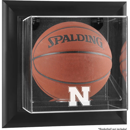 Nebraska Huskers Black Framed Wall-Mountable Basketball Display Case