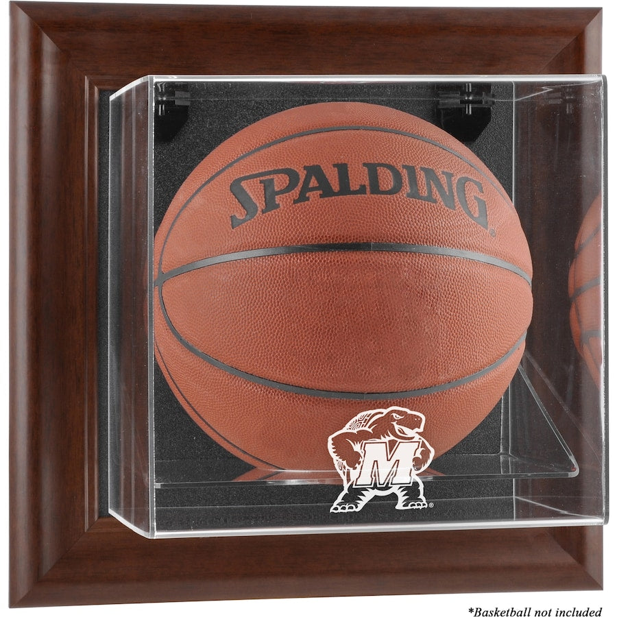 Maryland Terrapins Brown Framed Wall-Mountable Basketball Display Case