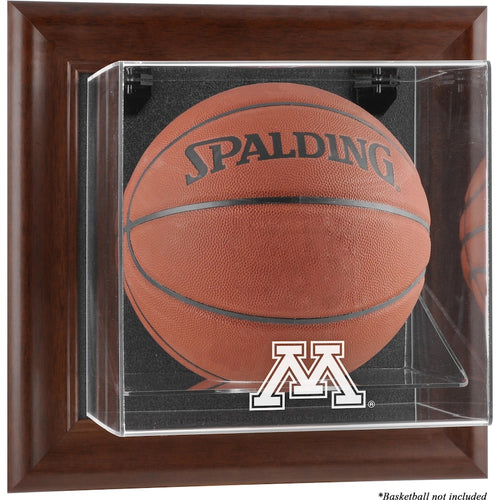 Minnesota Golden Gophers Brown Framed Wall-Mountable Basketball Display Case