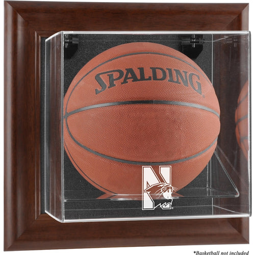 Northwestern Wildcats Brown Framed Wall-Mountable Basketball Display Case