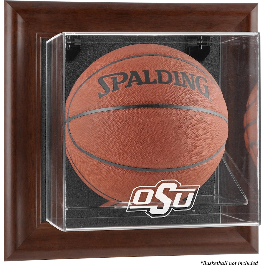 Oklahoma State Cowboys Brown Framed Wall-Mountable Basketball Display Case