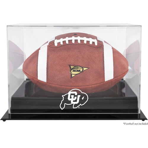 Colorado Buffaloes Black Base Team Logo Football Display Case with Mirror Back