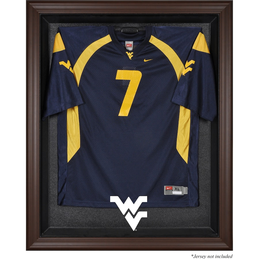 West Virginia Mountaineers Brown Framed Logo Jersey Display Case