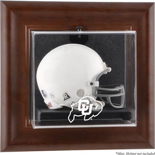 Colorado Buffaloes Brown Framed Wall-Mountable Mini Helmet Display Case