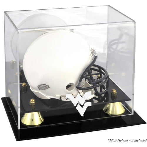 West Virginia Mountaineers Golden Classic Logo Mini Helmet Display Case
