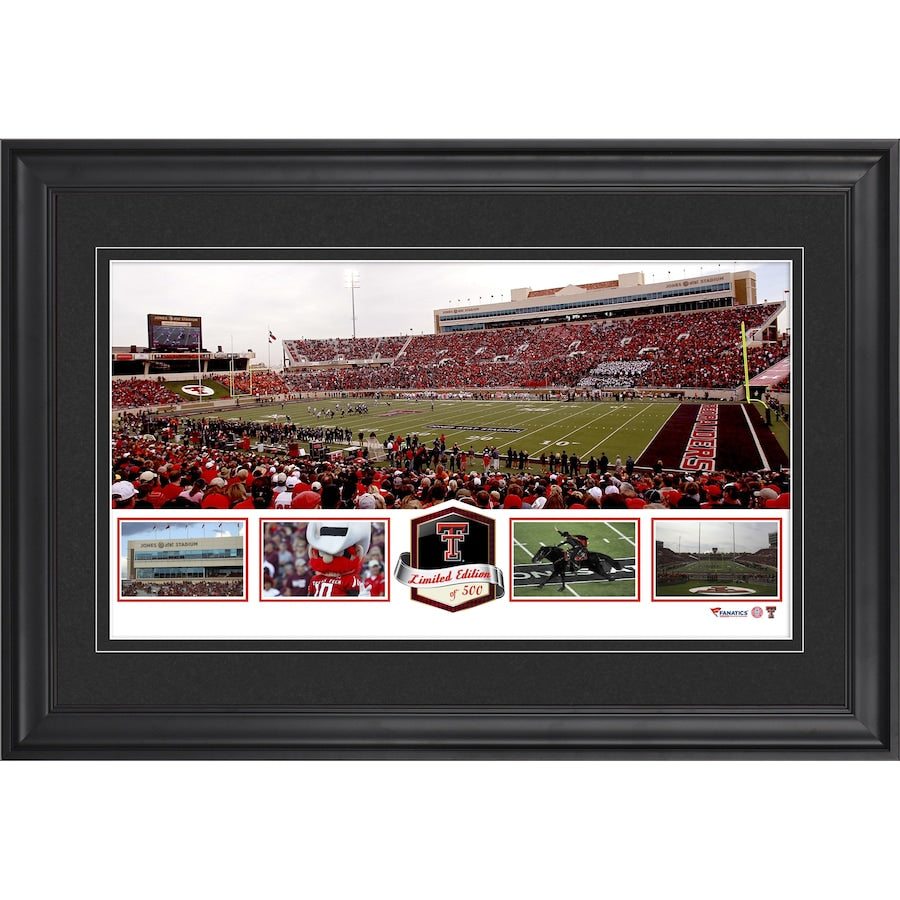 Jones AT&T Stadium Texas Tech Red Raiders Framed Panoramic Collage-Limited Edition of 500