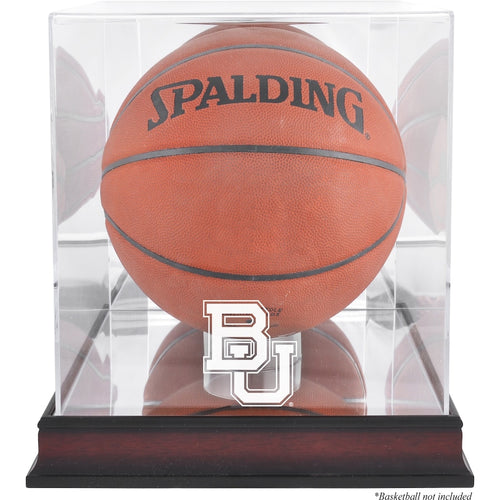 Baylor Bears Mahogany Antique Finish Basketball Display Case with Mirror Back