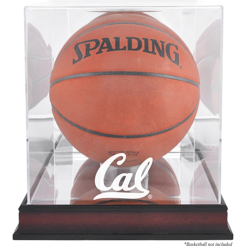 Cal Bears Mahogany Antique Finish Basketball Display Case with Mirror Back