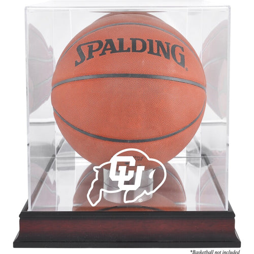 Colorado Buffaloes Mahogany Antique Finish Basketball Display Case with Mirror Back