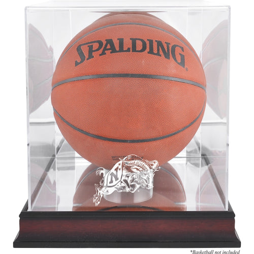 Navy Midshipmen Mahogany Antique Finish Basketball Display Case with Mirror Back