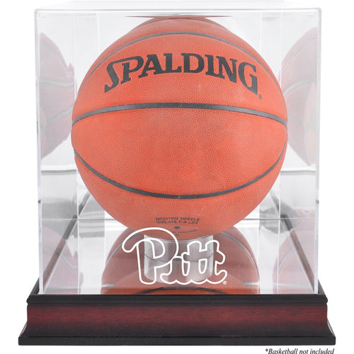 Pittsburgh Panthers Mahogany Antique Finish Basketball Display Case with Mirror Back