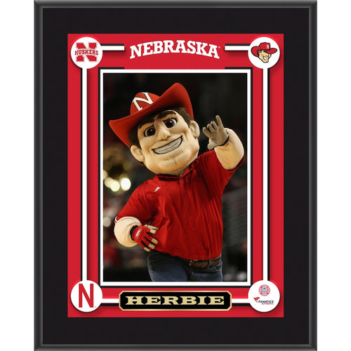 Nebraska Huskers Herbie Mascot 10.5'' x 13'' Sublimated Plaque