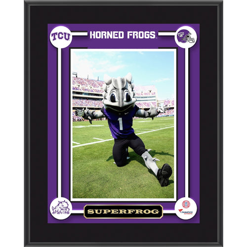 TCU Horned Frogs Superfrog Mascot 10.5'' x 13'' Sublimated Plaque