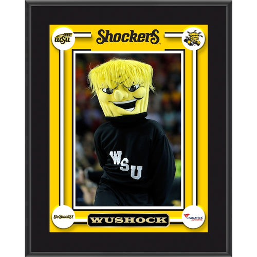 Wichita State Shockers WuShock 10.5'' x 13'' Sublimated Mascot Plaque