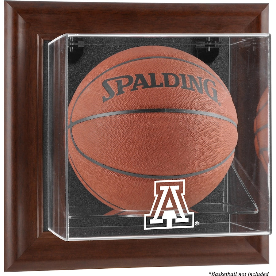 Arizona Wildcats Brown Framed Wall-Mountable Basketball Display Case