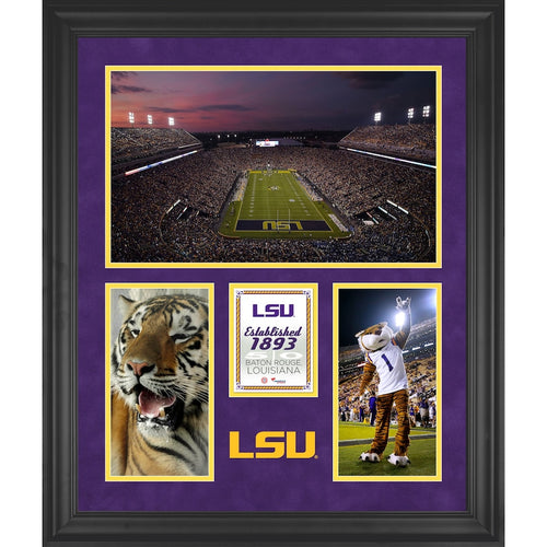 LSU Tigers Tiger Stadium Framed 20'' x 24'' 3-Opening Collage