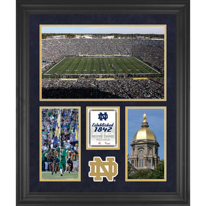 Notre Dame Fighting Irish Notre Dame Stadium Framed 20'' x 24'' 3-Opening Collage