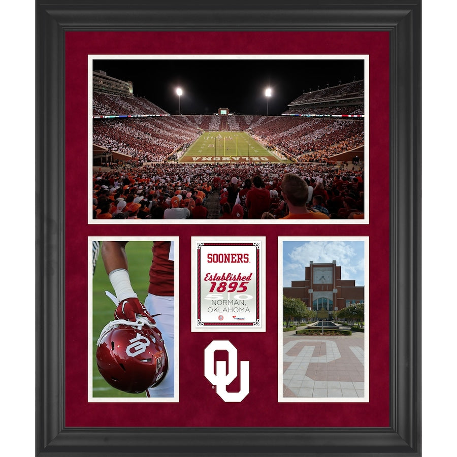 Oklahoma Sooners Gaylord Family-Oklahoma Memorial Stadium Framed 20'' x 24'' 3-Opening Collage
