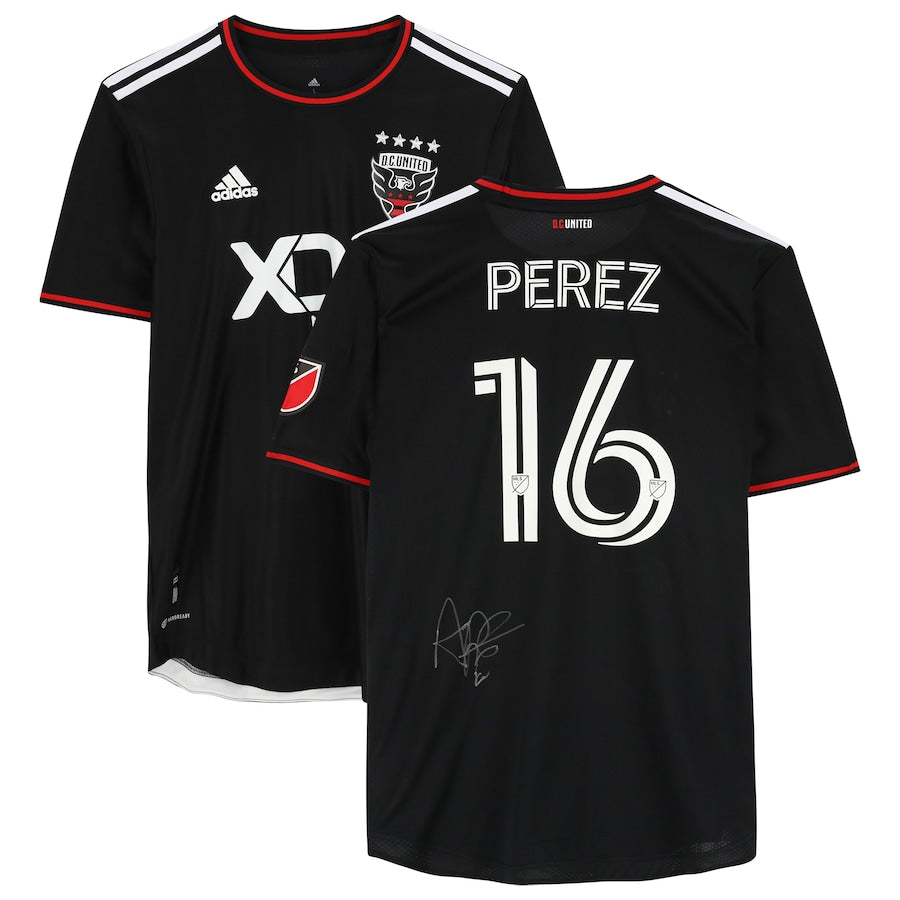 Adrien Perez D.C. United Autographed Match-Used #16 Black Jersey from the 2022 MLS Season