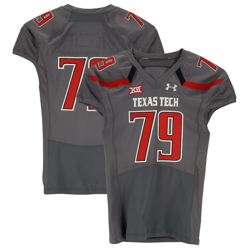 Texas Tech Red Raiders Team-Issued #79 Gray Jersey from the 2014 NCAA Football Season