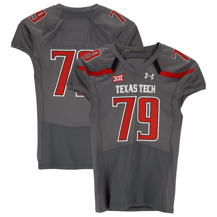 Texas Tech Red Raiders Team-Issued #79 Gray Jersey from the 2014 NCAA Football Season