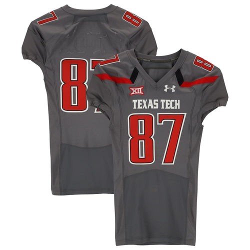 Texas Tech Red Raiders Team-Issued #87 Gray Jersey from the 2014 NCAA Football Season