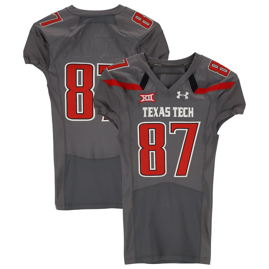 Texas Tech Red Raiders Team-Issued #87 Gray Jersey from the 2014 NCAA Football Season