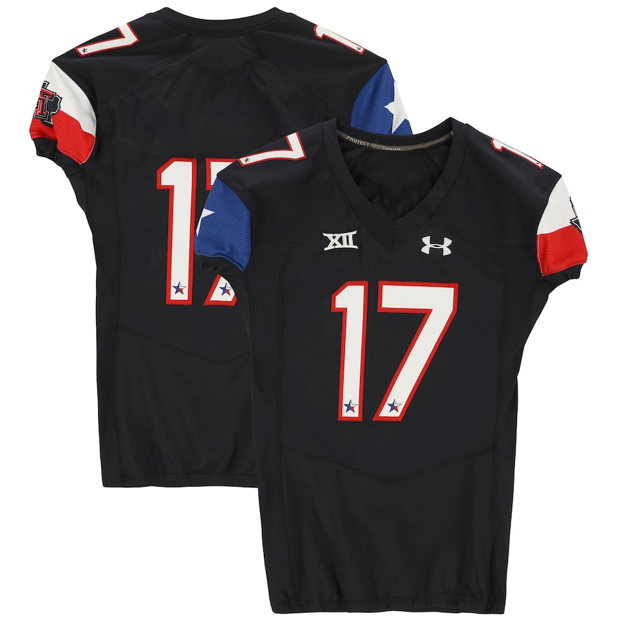 Texas Tech Red Raiders Team-Issued #17 Black State Flag Jersey from the 2014 NCAA Football Season