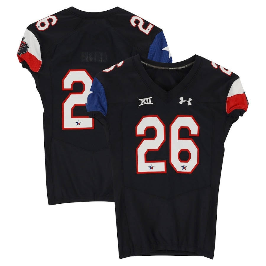 Texas Tech Red Raiders Team-Issued #26 Black State Flag Jersey from the 2014 NCAA Football Season
