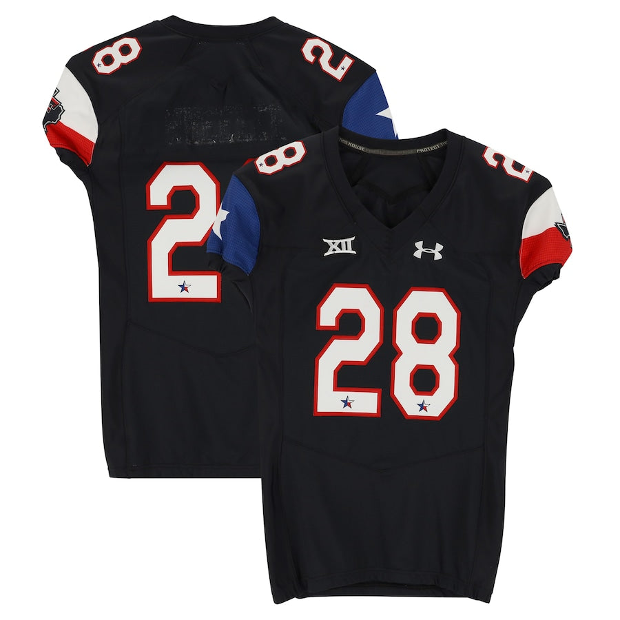 Texas Tech Red Raiders Team-Issued #28 Black State Flag Jersey from the 2014 NCAA Football Season