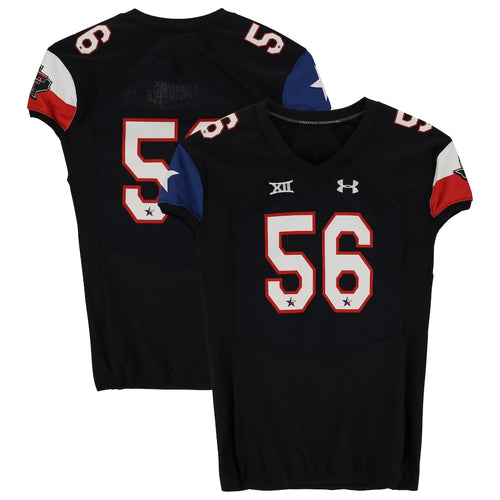 Texas Tech Red Raiders Team-Issued #56 Black State Flag Jersey from the 2014 NCAA Football Season