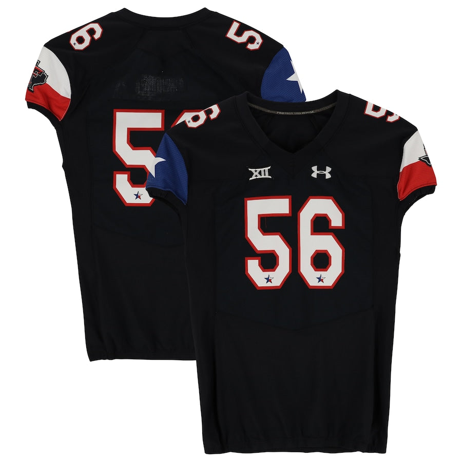 Texas Tech Red Raiders Team-Issued #56 Black State Flag Jersey from the 2014 NCAA Football Season