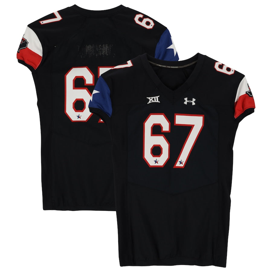 Texas Tech Red Raiders Team-Issued #67 Black State Flag Jersey from the 2014 NCAA Football Season