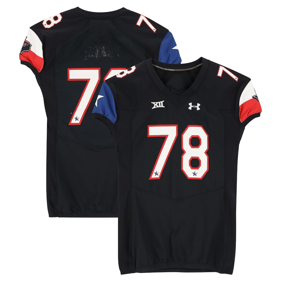 Texas Tech Red Raiders Team-Issued #78 Black State Flag Jersey from the 2014 NCAA Football Season
