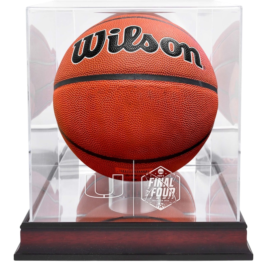 Fanatics Authentic Miami Hurricanes 2023 NCAA Men's Basketball Tournament March Madness Final Four Mahogany Basketball Display Case