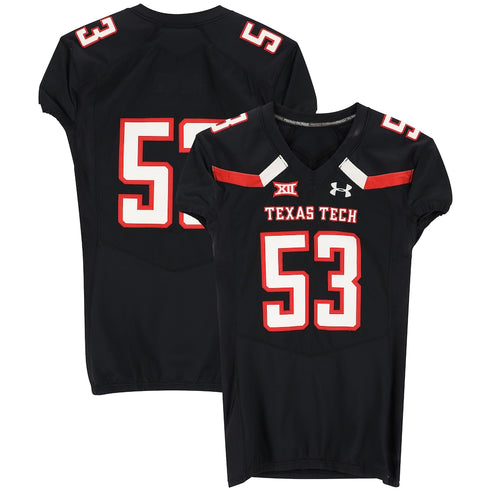 Texas Tech Red Raiders Team-Issued #53 Black Jersey from the 2017 NCAA Football Season