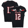 Texas Tech Red Raiders Team-Issued #12 Black Jersey with 150 Patch from the 2017 NCAA Football Season
