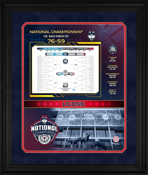 UConn Huskies 2023 NCAA Men's Basketball National Champions Framed 20'' x 24'' Bracket Collage Photo