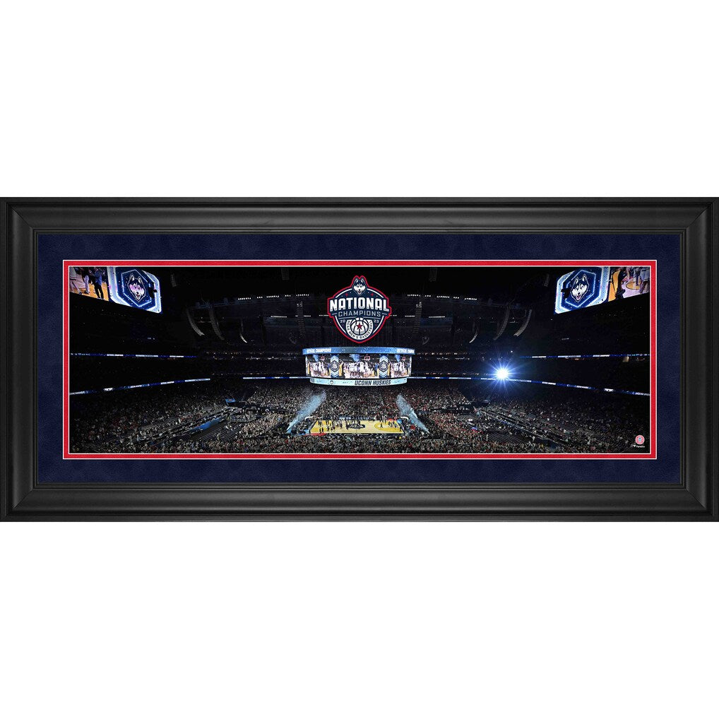 UConn Huskies 2023 NCAA Men's Basketball National Champions Framed 10'' x 30'' Panoramic Collage