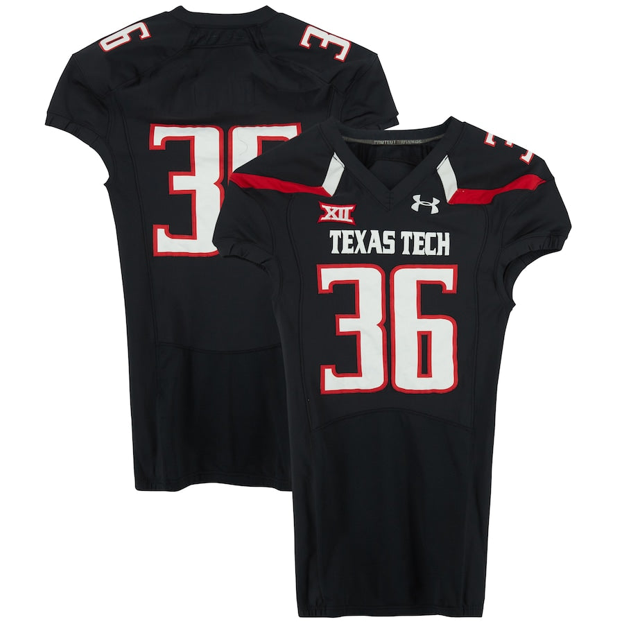 Texas Tech Red Raiders Team-Issued #36 Black Jersey from the 2016 NCAA Football Season
