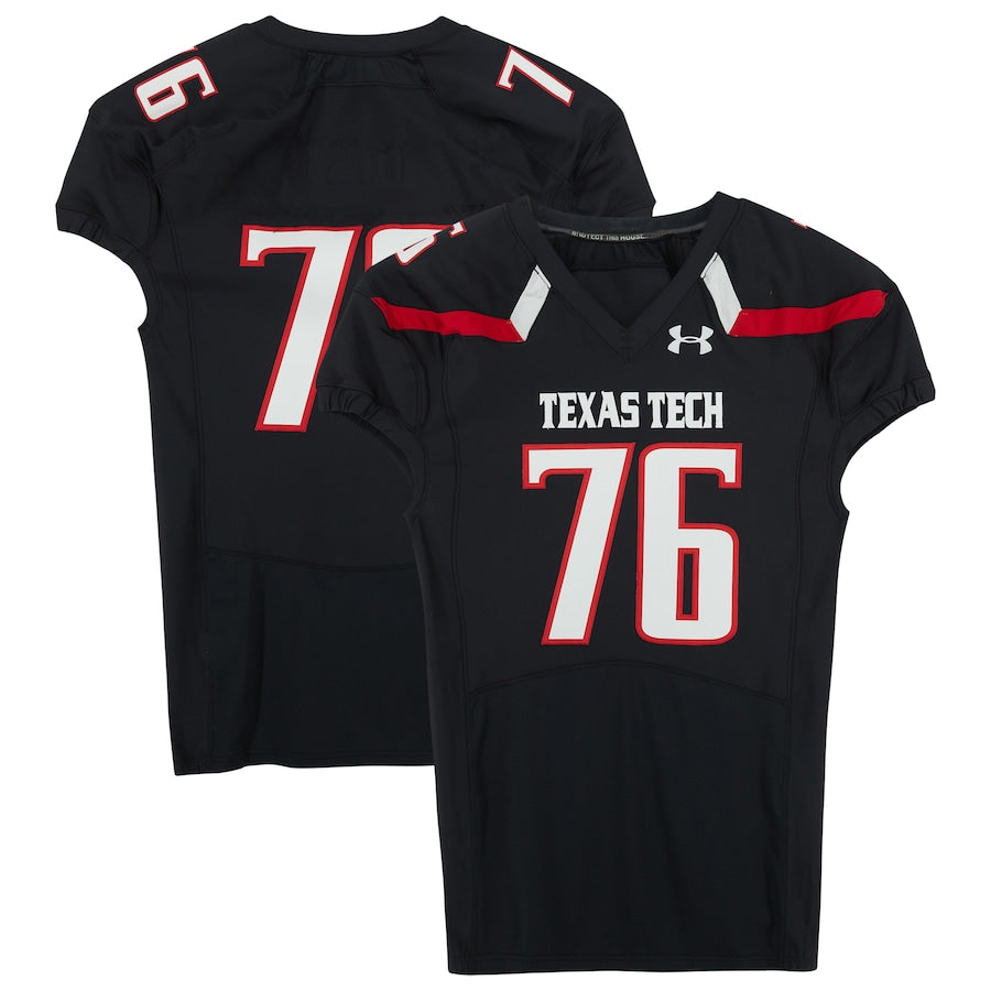 Texas Tech Red Raiders Team-Issued #76 Black Jersey from the 2016 NCAA Football Season