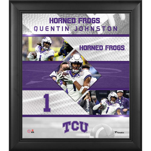 Quentin Johnston TCU Horned Frogs Framed 15'' x 17'' Stitched Stars Collage